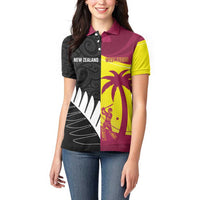 New Zealand and West Indies Cricket Custom Women Polo Shirt Black Cap Windies Together LT14 - Polynesian Pride