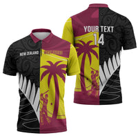 New Zealand and West Indies Cricket Custom Zipper Polo Shirt Black Cap Windies Together LT14 - Polynesian Pride