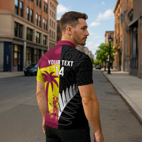 New Zealand and West Indies Cricket Custom Zipper Polo Shirt Black Cap Windies Together LT14 - Polynesian Pride