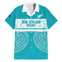 New Zealand Silver Fern Cricket Custom Family Matching Off Shoulder Maxi Dress and Hawaiian Shirt Black Cap Teal Maori Pattern - Polynesian Pride