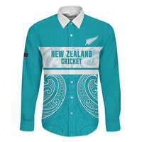 New Zealand Silver Fern Cricket Custom Family Matching Off Shoulder Maxi Dress and Hawaiian Shirt Black Cap Teal Maori Pattern - Polynesian Pride