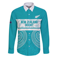 New Zealand Silver Fern Cricket Custom Family Matching Summer Maxi Dress and Hawaiian Shirt Black Cap Teal Maori Pattern - Polynesian Pride