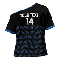 New Zealand Silver Fern Cricket Custom Cross Shoulder Shirt Black Cap T20 Version LT14 - Polynesian Pride
