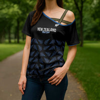 New Zealand Silver Fern Cricket Custom Cross Shoulder Shirt Black Cap T20 Version LT14 - Polynesian Pride