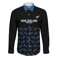 New Zealand Silver Fern Cricket Custom Family Matching Long Sleeve Bodycon Dress and Hawaiian Shirt Black Cap T20 Version - Polynesian Pride
