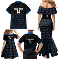 New Zealand Silver Fern Cricket Custom Family Matching Mermaid Dress and Hawaiian Shirt Black Cap T20 Version - Polynesian Pride