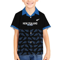 New Zealand Silver Fern Cricket Custom Family Matching Mermaid Dress and Hawaiian Shirt Black Cap T20 Version - Polynesian Pride