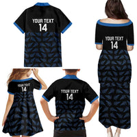 New Zealand Silver Fern Cricket Custom Family Matching Puletasi and Hawaiian Shirt Black Cap T20 Version - Polynesian Pride