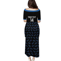 New Zealand Silver Fern Cricket Custom Family Matching Puletasi and Hawaiian Shirt Black Cap T20 Version - Polynesian Pride