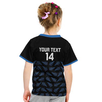 New Zealand Silver Fern Cricket Custom Kid T Shirt Black Cap T20 Version LT14 - Polynesian Pride