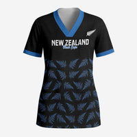 New Zealand Silver Fern Cricket Custom Scrub Top Black Cap T20 Version - Polynesian Pride