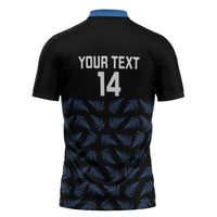 New Zealand Silver Fern Cricket Custom Zipper Polo Shirt Black Cap T20 Version LT14 - Polynesian Pride