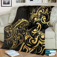 Gold And Black Aoteara Horse Racing Blanket NZ Maori Pattern