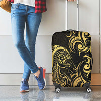 Gold And Black Aoteara Horse Racing Luggage Cover NZ Maori Pattern