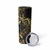 Gold And Black Aoteara Horse Racing Skinny Tumbler NZ Maori Pattern
