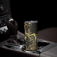 Gold And Black Aoteara Horse Racing Skinny Tumbler NZ Maori Pattern