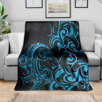 Blue Aoteara Horse Racing Blanket NZ Maori Pattern