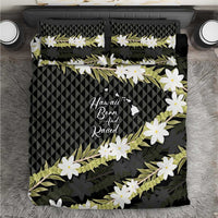 Born And Raised Aloha Hawaii Bedding Set Kanaka Kakau Hawaiian Tiare Pakalana Lei LT14 Black - Polynesian Pride