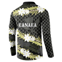 Born And Raised Aloha Hawaii Button Sweatshirt Kanaka Kakau Hawaiian Tiare Pakalana Lei LT14 - Polynesian Pride