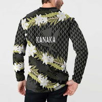 Born And Raised Aloha Hawaii Button Sweatshirt Kanaka Kakau Hawaiian Tiare Pakalana Lei LT14 - Polynesian Pride