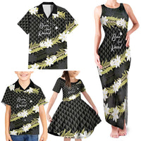 Born And Raised Aloha Hawaii Family Matching Tank Maxi Dress and Hawaiian Shirt Kanaka Kakau Hawaiian Tiare Pakalana Lei - Polynesian Pride