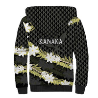 Born And Raised Aloha Hawaii Sherpa Hoodie Kanaka Kakau Hawaiian Tiare Pakalana Lei LT14 - Polynesian Pride