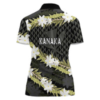 Born And Raised Aloha Hawaii Women Polo Shirt Kanaka Kakau Hawaiian Tiare Pakalana Lei - Polynesian Pride