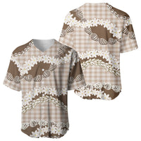 Brown Hawaii Tiare and Shell Lei Baseball Jersey Hawaiian Palaka Luxury Vibes LT14 - Polynesian Pride