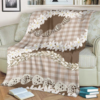 Brown Hawaii Tiare and Shell Lei Blanket Hawaiian Palaka Luxury Vibes LT14 - Polynesian Pride