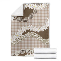 Brown Hawaii Tiare and Shell Lei Blanket Hawaiian Palaka Luxury Vibes LT14 - Polynesian Pride
