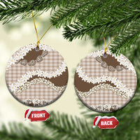Brown Hawaii Tiare and Shell Lei Ceramic Ornament Hawaiian Palaka Luxury Vibes LT14 Circle Brown - Polynesian Pride