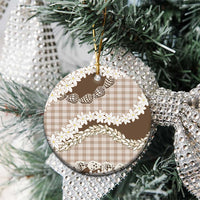 Brown Hawaii Tiare and Shell Lei Ceramic Ornament Hawaiian Palaka Luxury Vibes LT14 - Polynesian Pride