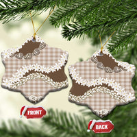 Brown Hawaii Tiare and Shell Lei Ceramic Ornament Hawaiian Palaka Luxury Vibes LT14 Snow Flake Brown - Polynesian Pride