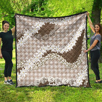 Brown Hawaii Tiare and Shell Lei Quilt Hawaiian Palaka Luxury Vibes LT14 - Polynesian Pride
