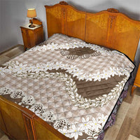 Brown Hawaii Tiare and Shell Lei Quilt Hawaiian Palaka Luxury Vibes LT14 - Polynesian Pride