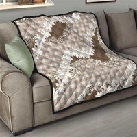 Brown Hawaii Tiare and Shell Lei Quilt Hawaiian Palaka Luxury Vibes LT14 - Polynesian Pride