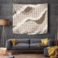 Brown Hawaii Tiare and Shell Lei Tapestry Hawaiian Palaka Luxury Vibes LT14 Brown - Polynesian Pride