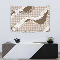 Brown Hawaii Tiare and Shell Lei Tapestry Hawaiian Palaka Luxury Vibes LT14 - Polynesian Pride