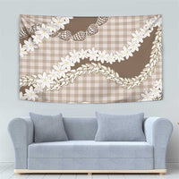 Brown Hawaii Tiare and Shell Lei Tapestry Hawaiian Palaka Luxury Vibes LT14 - Polynesian Pride