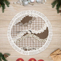 Brown Hawaii Tiare and Shell Lei Tree Skirt Hawaiian Palaka Luxury Vibes LT14 Fringed Brown - Polynesian Pride