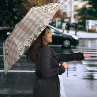 Brown Hawaii Tiare and Shell Lei Umbrella Hawaiian Palaka Luxury Vibes - Polynesian Pride