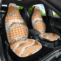 Orange Hawaii Tiare and Shell Lei Car Seat Cover Hawaiian Palaka Luxury Vibes LT14 One Size Orange - Polynesian Pride