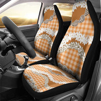Orange Hawaii Tiare and Shell Lei Car Seat Cover Hawaiian Palaka Luxury Vibes LT14 - Polynesian Pride