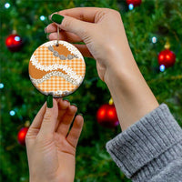 Orange Hawaii Tiare and Shell Lei Ceramic Ornament Hawaiian Palaka Luxury Vibes LT14 - Polynesian Pride