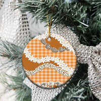 Orange Hawaii Tiare and Shell Lei Ceramic Ornament Hawaiian Palaka Luxury Vibes LT14 - Polynesian Pride
