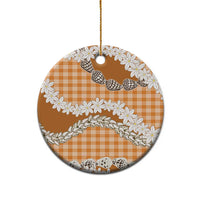 Orange Hawaii Tiare and Shell Lei Ceramic Ornament Hawaiian Palaka Luxury Vibes LT14 - Polynesian Pride