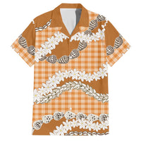 Orange Hawaii Tiare and Shell Lei Family Matching Tank Maxi Dress and Hawaiian Shirt Hawaiian Palaka Luxury Vibes - Polynesian Pride