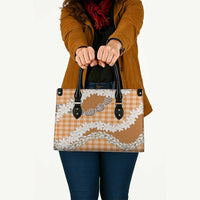 Orange Hawaii Tiare and Shell Lei Leather Bag Hawaiian Palaka Luxury Vibes LT14 - Polynesian Pride