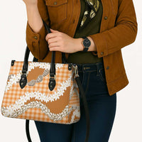 Orange Hawaii Tiare and Shell Lei Leather Bag Hawaiian Palaka Luxury Vibes LT14 - Polynesian Pride