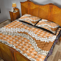 Orange Hawaii Tiare and Shell Lei Quilt Bed Set Hawaiian Palaka Luxury Vibes LT14 - Polynesian Pride